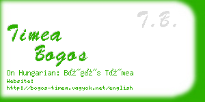 timea bogos business card